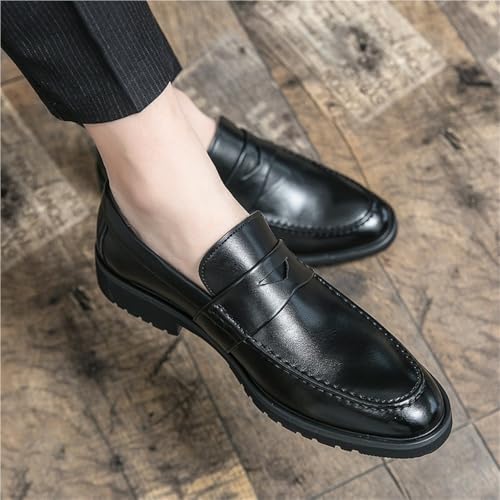 Oxford Dress Shoes for Men Synthetic Pu Leather Fashion Slip On Breathable Slip Resistant Low Top Rubber Sole Non Slip Shoe for Casual Wedding Party Prom3
