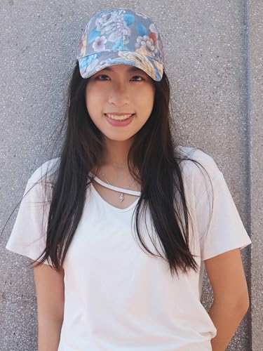 Gorra de béisbol ajustable para mujer con diseño floral miniatura 2