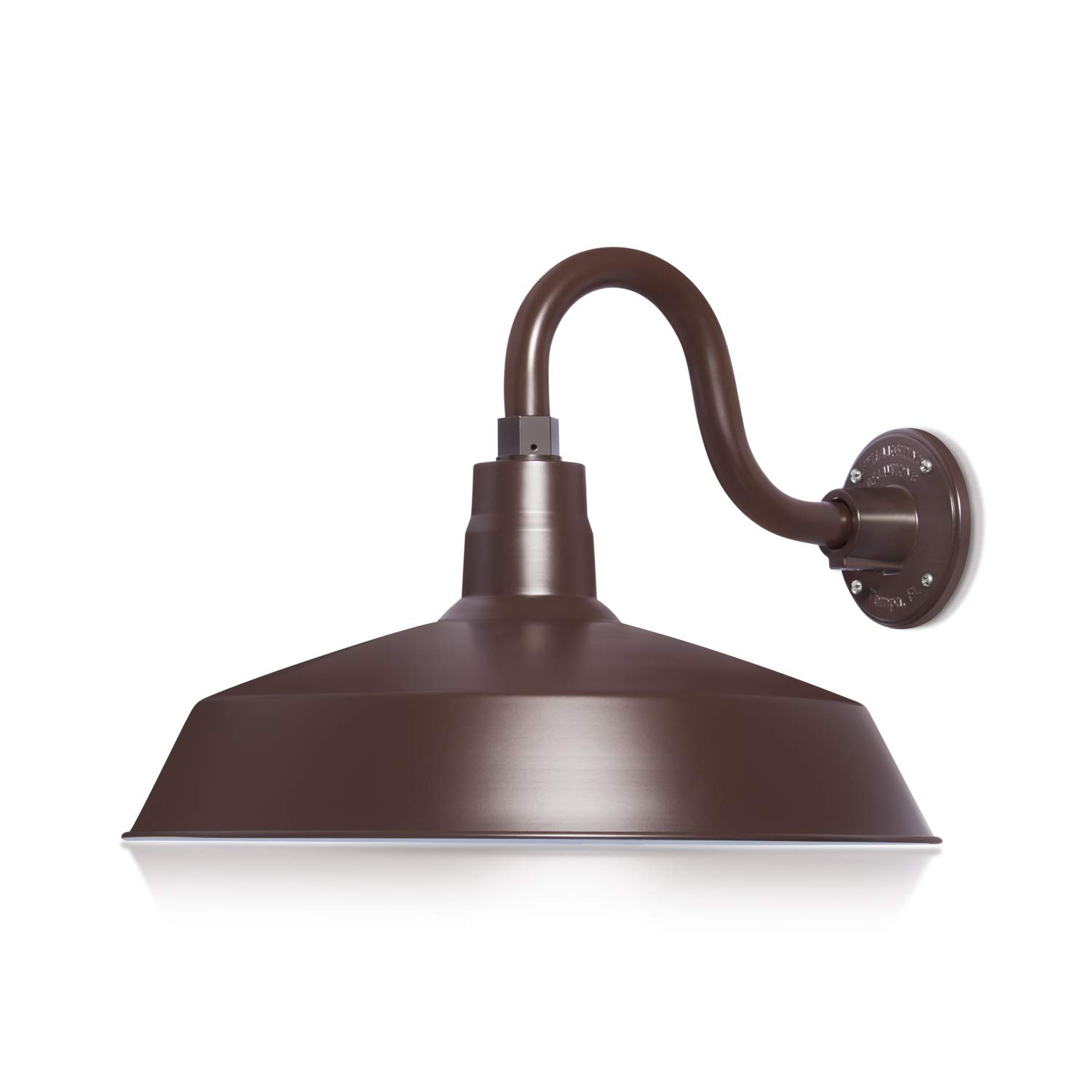 17in. Architectural Bronze Outdoor Gooseneck Barn Light Fixture With 10in. Long Extension Arm - Wall Sconce Farmhouse, Vintage, Antique Style - UL