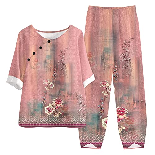 Ensemble femme chic lin et coton melange avec pantalon large fluide haut de gamme
