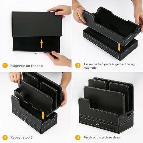 EasyAcc Charging Station Dock for RAVPower 60W 12A 6-Port Desktop Double-Deck Docking for Anker USB Charging Station Multiple Devices Charging Station Organizer for Cell Phones Tablet(No Power Supply) - Thumbnail 4