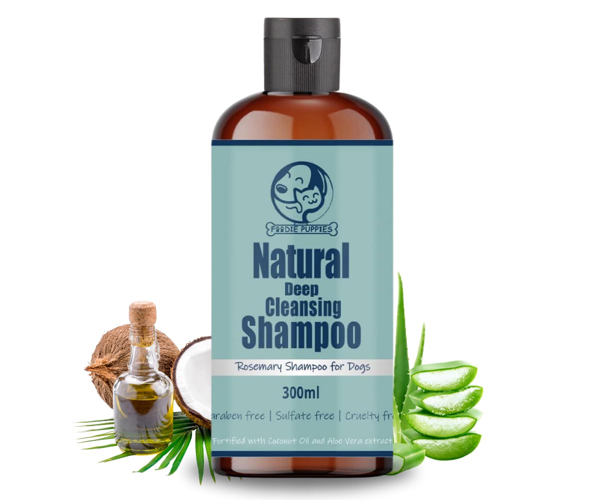 Foodie Puppies Rosemary Dog Shampoo - 300 ml | Natural Deep Cleansing Shampoo with Coconut Oil and Aloe-Vera Extract (B0B638HVJ1) Amazon Price History, Amazon Price Tracker