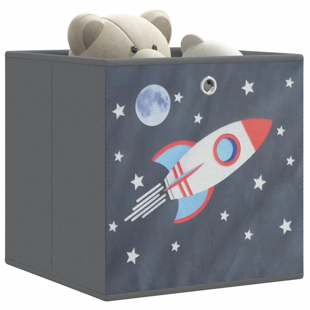 Gecheer 10 STK. Faltboxen Aufbewahrungsbox Zusammenklappbar Spielkiste Regalkorb Faltkiste Kinderbox Grau 32x32x32 cm Vlies