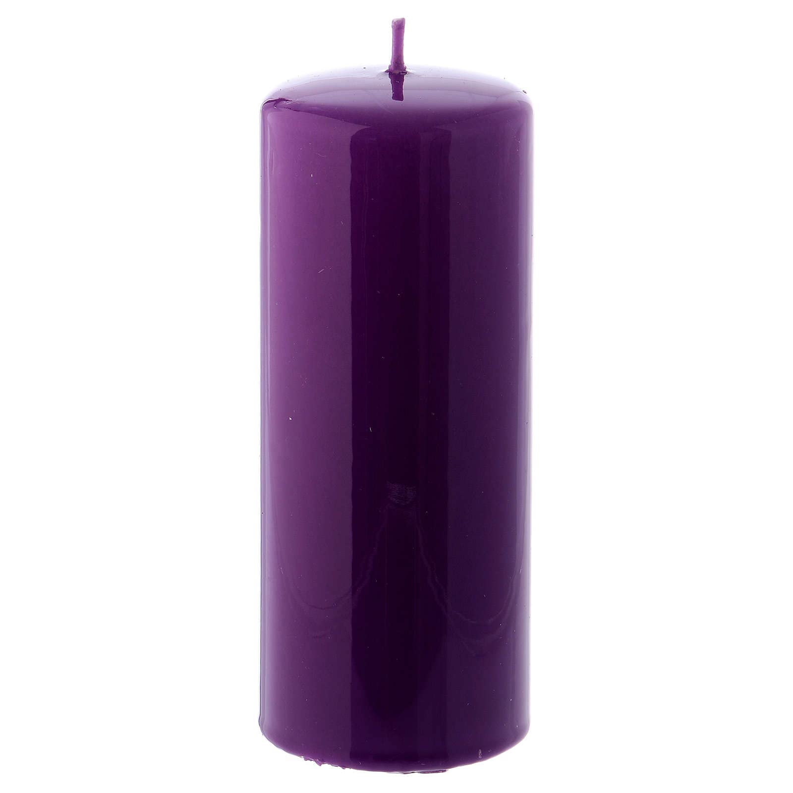 Holyart Candles, Large Candles: Purple Pillar Candle Glossy Ceralacca, 6x15 cm