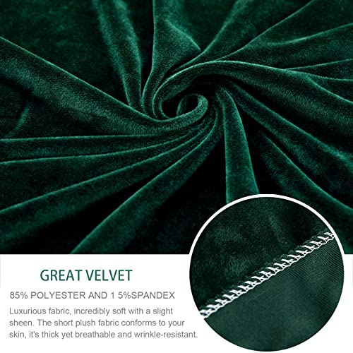 Foreate Stretch Velvet Couch Cushion Covers Non-Slip Sofa Slipcovers For Oversized Chair Cushions, Furniture Protector For Sofa Seat,Dark Green, 2 Pcs #TOP3