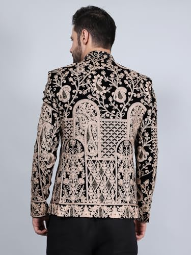 Image of WINTAGE Men's Embroidered Velvet Bandhgala