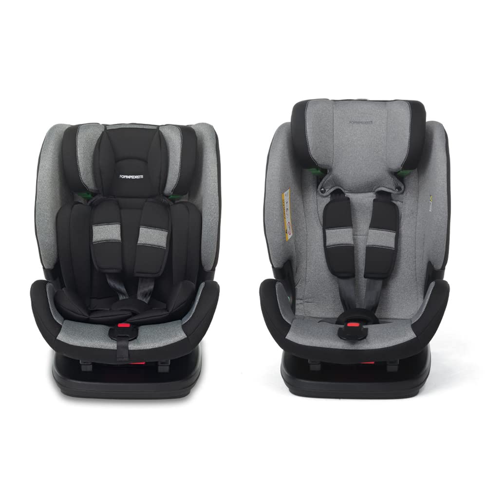 Foppapedretti Seggiolino Auto Reklino I-Size, per bambini da 76 a 150 cm di altezza, 15mesi-12 anni, conforme ECE R129, Fissaggio Dualfix (Isofix e non), Safe Body Protection, Comfort Kid Pad, Sand