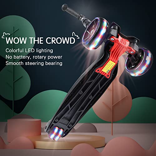 Lol-Fun Scooter For Kids Ages 3-5 Years Old Toddlers With 3 Wheel Led Lights, Childrens Kick Scooter For Kids Ages 6-12 Boys Girls With 4 Adjustable Height And Lean-To-Steer #TOP2