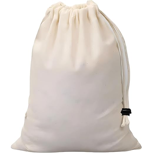 Hian Muslin Cotton Drawstring Bags Pack of 2 5 in