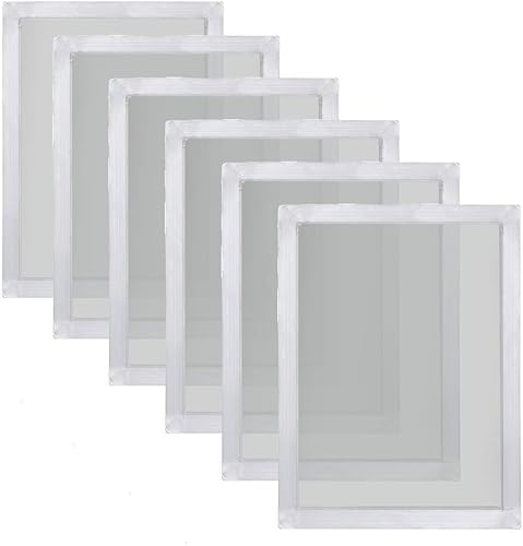Caydo 6 marcos de impresión de pantalla de seda de aluminio de 20 x 24 pulgadas con malla blanca 160 para serigrafía