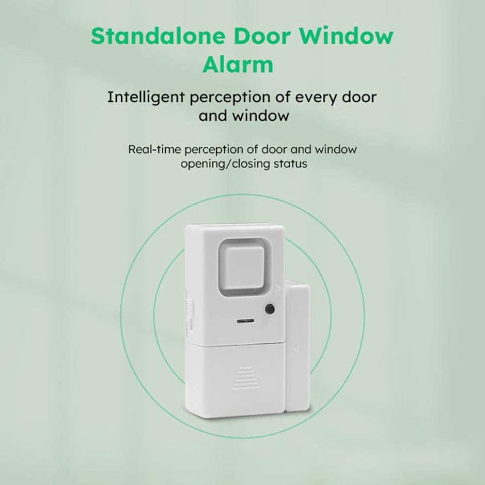 Alarmas de Puerta y Ventana, Volumen Ajustable, Timbre/Alarma, Sensor de Alarma de Puerta y Ventana para Seguridad del Hogar, Seguridad para Niños, Paquete de 4