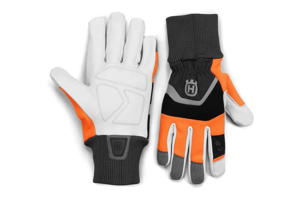 HUSQVARNA High safety and long lasting Anti-Cut Gloves, touch screen. Work gloves, stable grip, high visibility; ideal for pruning, trimming and garden maintenance - Size 9