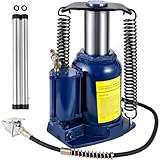 VEVOR Air Hydraulic Bottle Jack, 32 Ton/70500 LBS, Hydraulic Floor Car Jack with Manual Hand Pump, Heavy Duty Pneumatic Bottle Jack Hoist for Auto Truck Travel Trailer Repair Lift