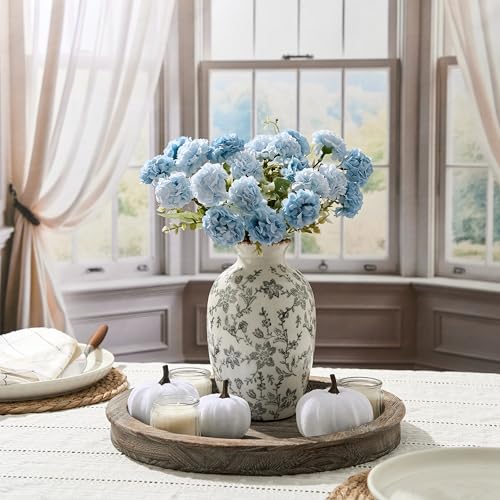 Gray Vintage Chinoiserie Floral Vase, 7.95" - image 8