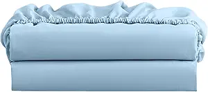 FreshCulture Full Fitted Sheet Only 2 Pack - Hotel Quality Fitted Sheet Full Size - Ultra Soft & Breathable - Brushed Microfiber - Deep Pocket - Cooling Fitted Sheets for Full Size Bed (Light Blue)