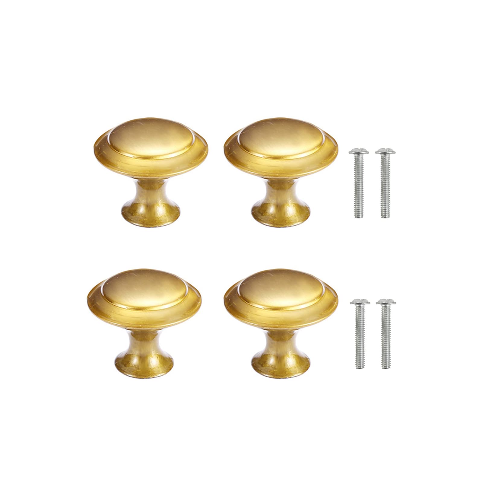 Yesmin Gold 4 Piece Cabinet Door Knobs,Cupboard Drawer Door Knob For Kitchen Furniture Cabinet Knob With Screws-(Large)
