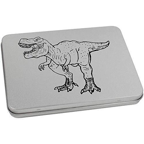 Azeeda 170mm 'T Rex Dinosaur' Metal Hinged Tin/Storage Box (TT00077797)