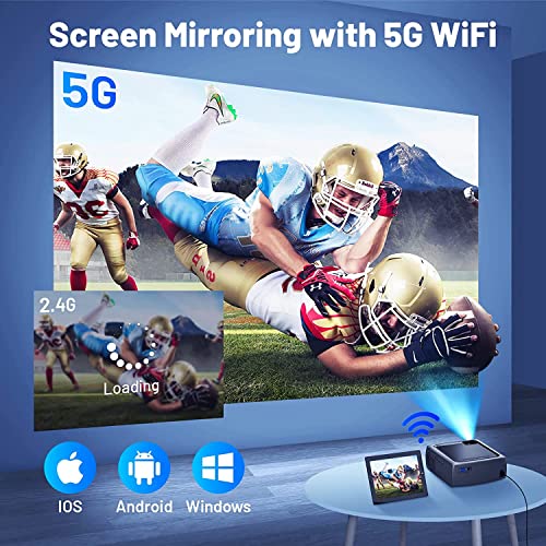 Image of TOPTRO Full HD Projector HQ1 Pro Android 9.0 Projector for Home 4K 6900 Lumens WiFi Bluetooth Built in Apps Wireless Display, HDMI, USB, Remote for Entertainment or Education Home Cinema Projector