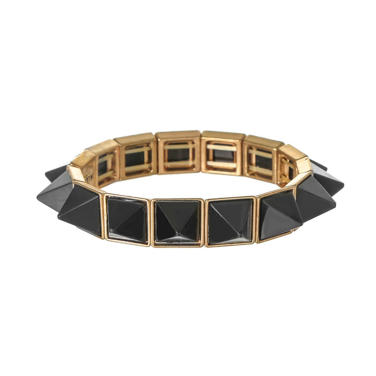 Pulseras de Hombre Pulseras de Mujer Pulseras de Acero Inoxidable Moda Vintage Pulseras de Metal geométricas Estiramiento