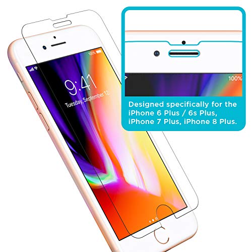 Tech Armor Ballistic Glass Screen Protector Designed For Apple Iphone 6 Plus, Iphone 7 Plus, And Iphone 8 Plus Tempered Glass 1 Pack #TOP3