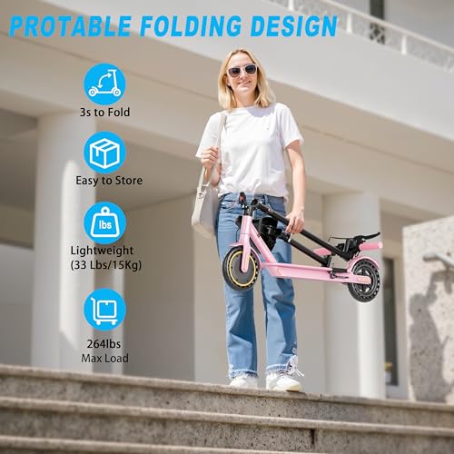 Image of Sigravy Electric Scooter with Seat for Adults, Foldable E Escooter for Teen | 19MPH Speed, 21 Miles Range, 8.5 inch Solid Tires, Removable Adjustable Seat, App Control & Lock, 14+ Commuter & Birthday Gift