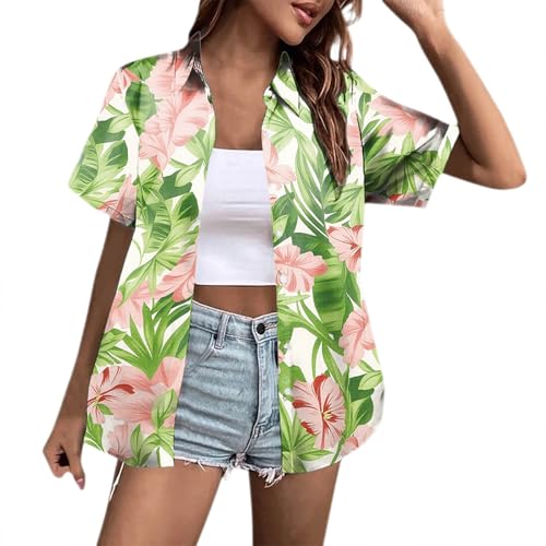 Chemise été ample pour homme à col rabattu et manches courtes style décontracté