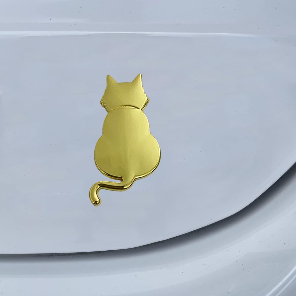 3D Cat Metal Car Emblem Cute Cat Car Decorations Waterproof Bumper Stickers Funny Rear Tailgate Emblem Universal Automotive — view 6