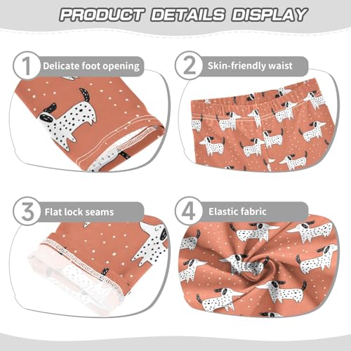 Dot Dog Pattern Girls Leggings Kids Yoga Pants Athletic Tights Pants 4-10 Years3