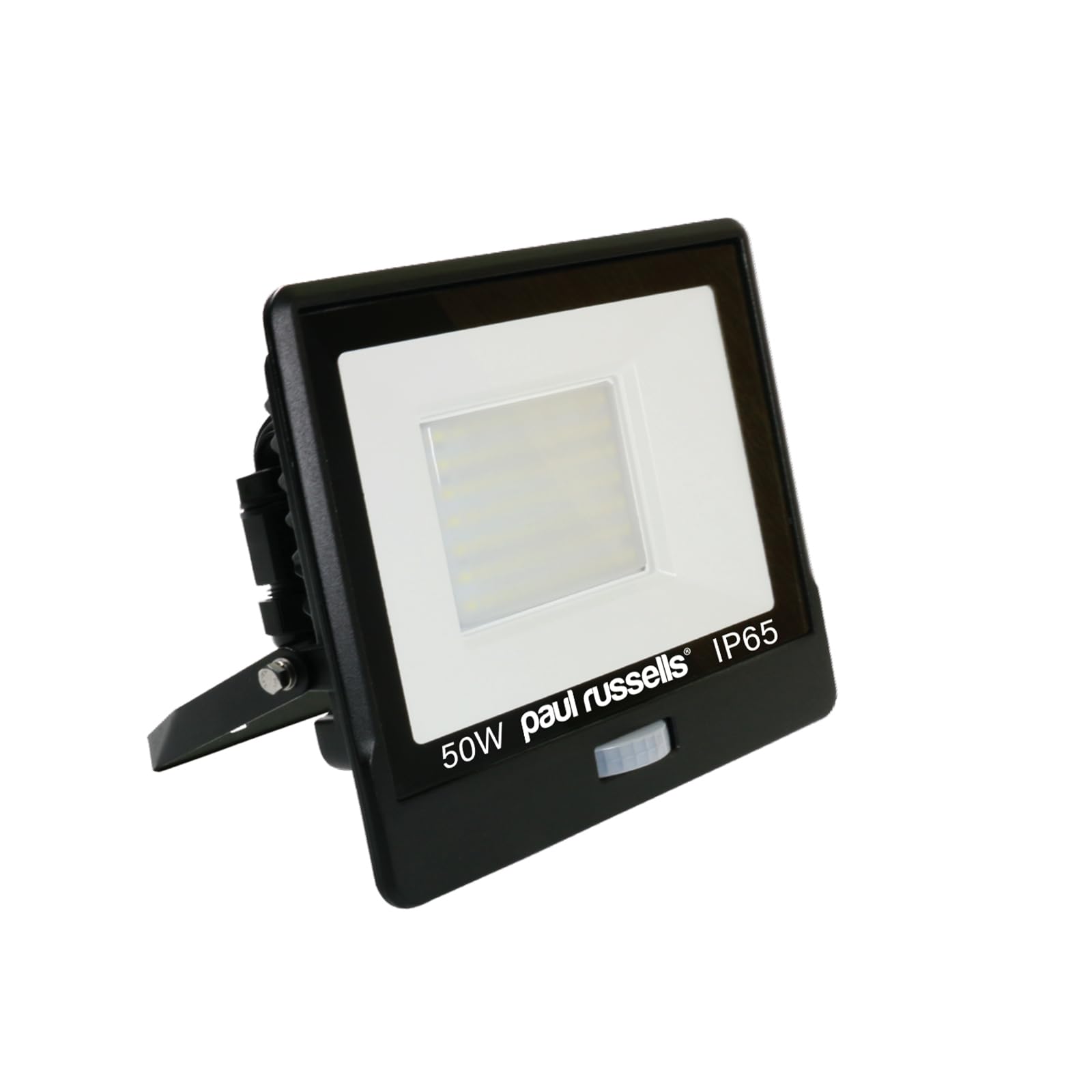 Paul Russells Black 50W Outdoor Motion Sensor Light, 5000Lm Led Floodlight With Pir Sensor, Daylight 6500K Security Light, Ip65 Waterproof Outdoor Wall Light, Mains Powered Garden & Garage Lighting