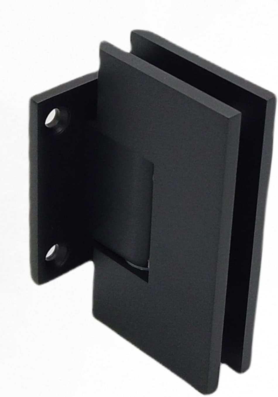 SHS Heavy Duty Wall-to-Glass Frameless Shower Door Short Back Plate Hinge for 3/8''-1/2'' Glass with Replacement Parts for Glass Shower Doors, Solid Brass (matt black)