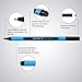 Schneider Slider Edge XB (Extra Broad) Ballpoint Pen, 1.4 mm, Light Blue Barrel, Assorted Ink Colors, Adjustable Case Stand of 8 Pens (152279)