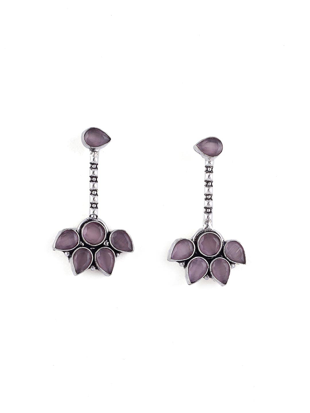 El Regalo Lavender Stones Statement Earrings - Oxidized Silver Finish Vintage Earrings for Girls & Women (B082SYD7GL) Amazon Price History, Amazon Price Tracker