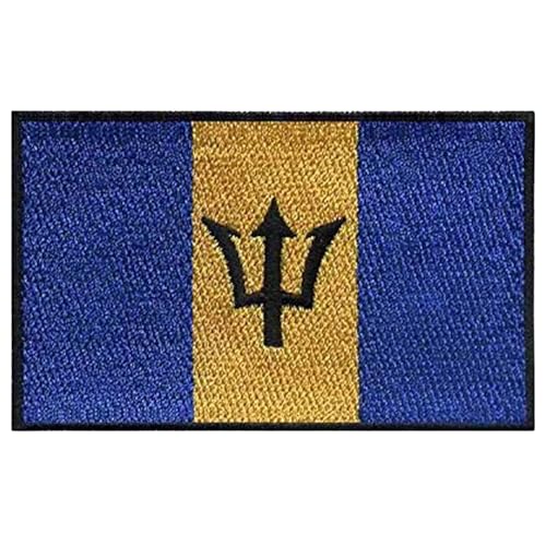Bebuz - Parche bordado con la bandera nacional de Barbados para coser parches de reparación de tela para ropa de niños, vaqueros, chaquetas, sombreros, zapatos, mochilas