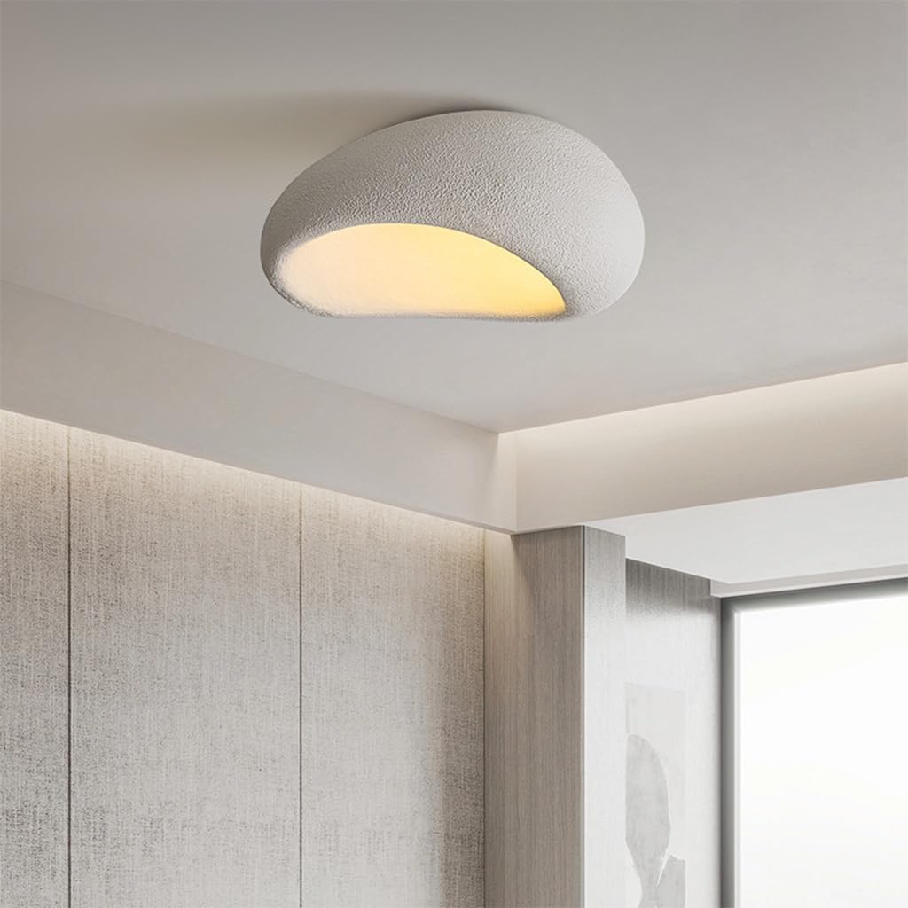 KXEcoLife Creative Simulated Stone Pendant Light, E27 Resin Ceiling Fixture, Modern Chandelier for Bedroom, Dining Room, Living Room - Stylish Home Lighting (A,50)