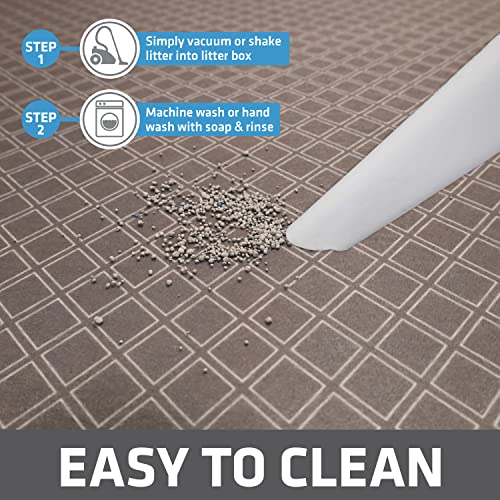 Image of Drymate Cat Litter Box Mat, Litter Trapping Mat, Waterproof, Urine-Proof, Absorbent, Machine Washable, Soft on Paws, Contains Mess, Protects Floors, Kitten Supplies, Taupe, 29x36 XL