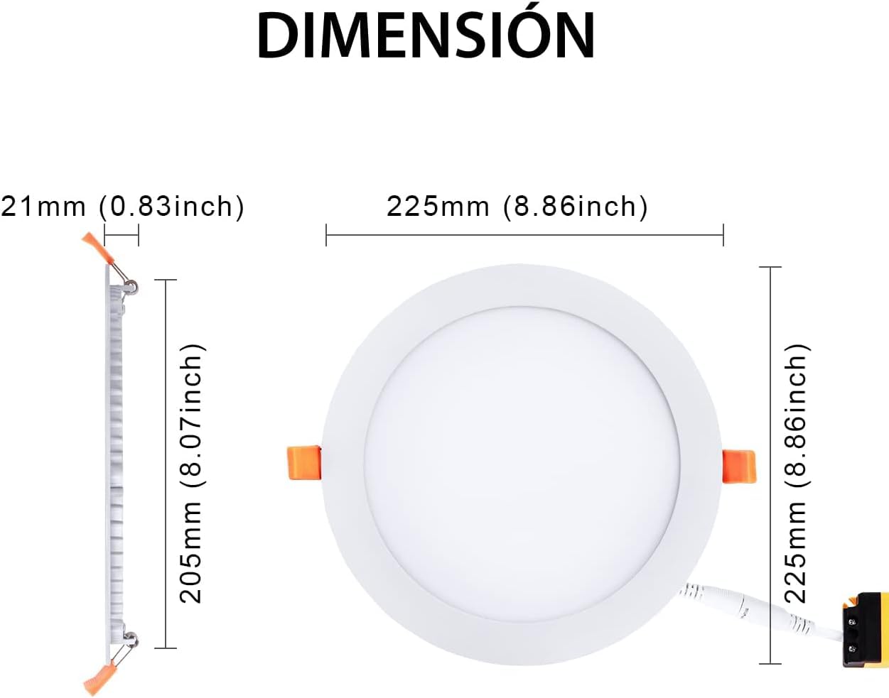 LVWIT Spot LED 18W Dalle LED Ronde Extra Plate Downlight Blanc Neutre 4000K 1650Lm, Equivalente à Panneau 150W, Lot de 2