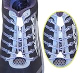 Yankz! Laces - Elastic No Tie Shoelaces, One Size Fits All, No Tie Shoe Laces (Grey W/White Locks)