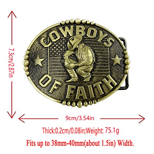 DT Men's Punk Oval Cowboys of Faith,Western Cowboy Belt Buckle,Birthday,Christmas Day,Father's Day Gifts2
