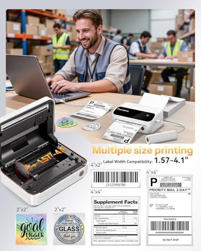 Image of Phomemo M420 Thermal Label Printer, 4x6 Portable Shipping Label Printer