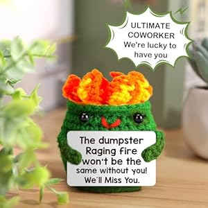 Positive Crochet Dumpster Emotional Fire Thank You Gifts Christmas Appreciation Gifts for Women Men Birthday Chaos Coordinator Boss Staff Office Retirement Gift for Woman Going Away Farewell Coworkers
