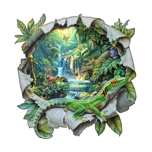 Blumuze Holzpuzzle Erwachsene, Papierwelt Holz Puzzle, Holzpuzzle Einzigartige Tierform Puzzleteile,Puzzles aus Tierteilen, Puzzle Holz Erwachsene mit Holzbox 195 Stück(M-29 * 28.3cm)