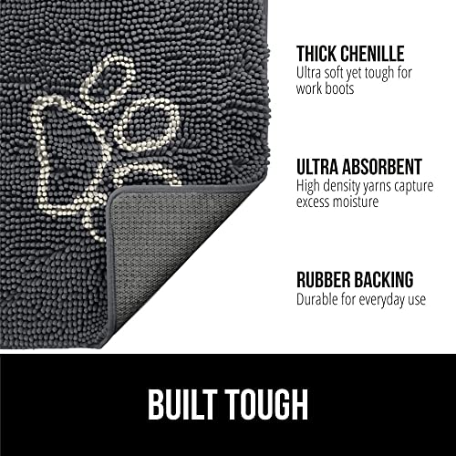 Image of GORILLA GRIP Dog Doormat, Absorbent Doormats for Muddy Dogs Paws, 60x36 Machine Washable SoakSTOPPER Rugs, Cleaner Floors, US Designed Pet Bed Door Mat, Indoor Entrance Pets Rug,Charcoal