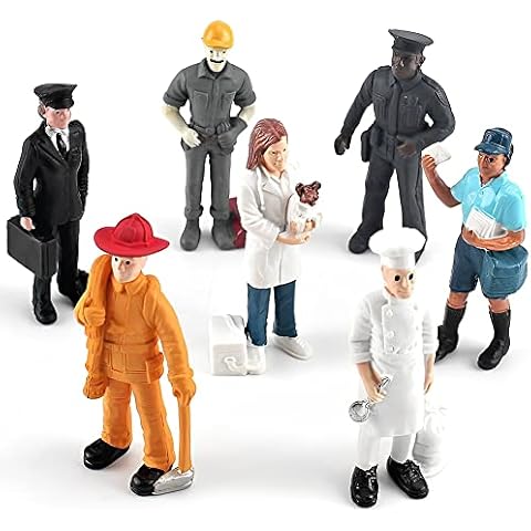 Scale Figures Model People Miniature Toy Figure Educational Toy Simulation Sand Table Figure Model Realistic Toy for Children Boys and Girls (7 pieces) Cover