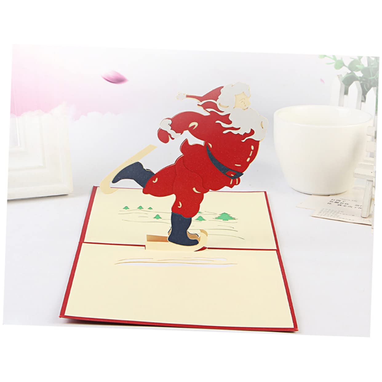 VILLCASE 15 Stk Pop-up-Karten christmas vaction christmas tree weihnachts geldgeschenke dekoration santas frohe weihnachtsgrüße wünsche 3D-Weihnachtskarten auf 3D-Up-