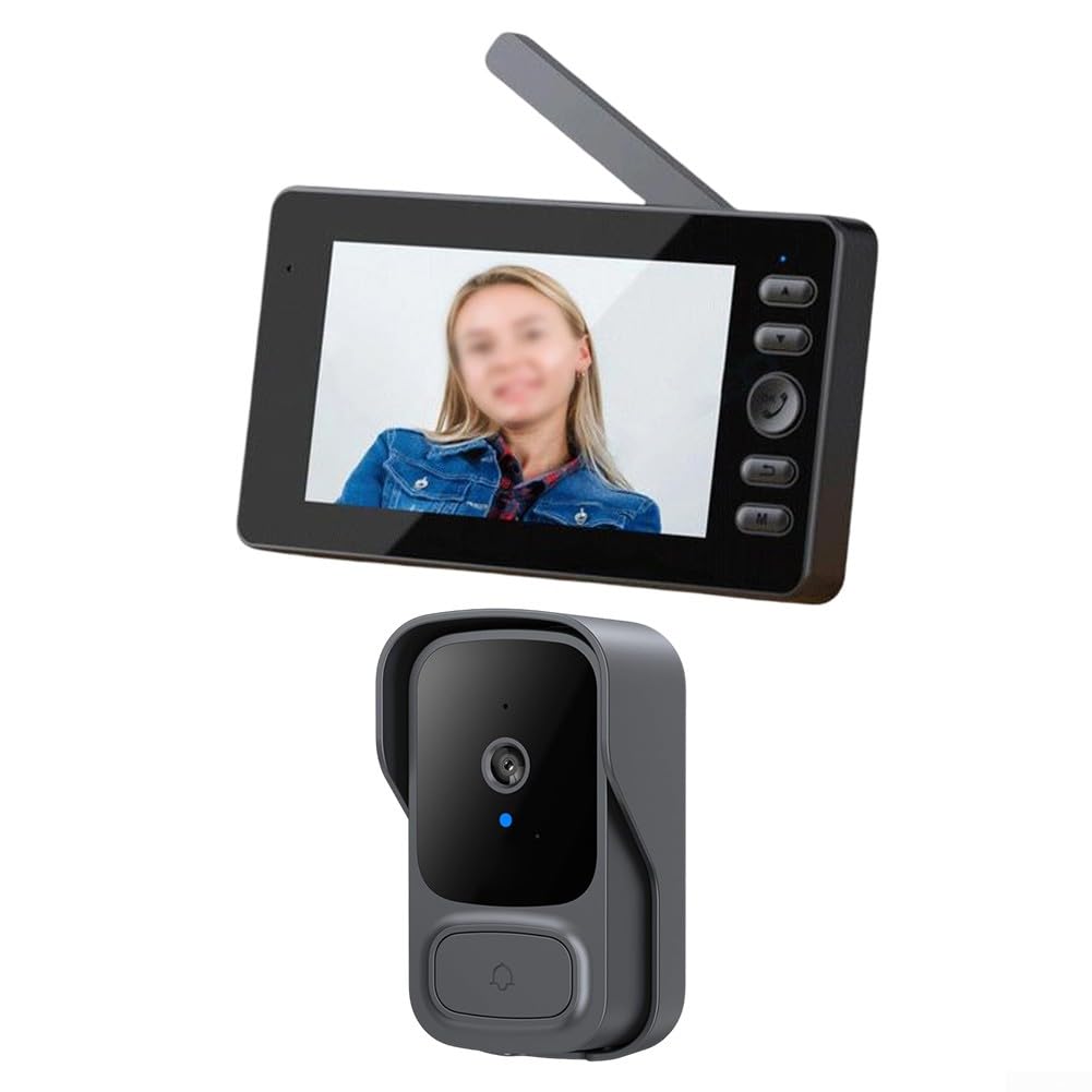 Videocitofono wireless intelligente con ampio display da 4,3 pollici, visione grandangolare a 170 gradi, visione a infrarossi e acquisizione automatica di immagini e video a due vie