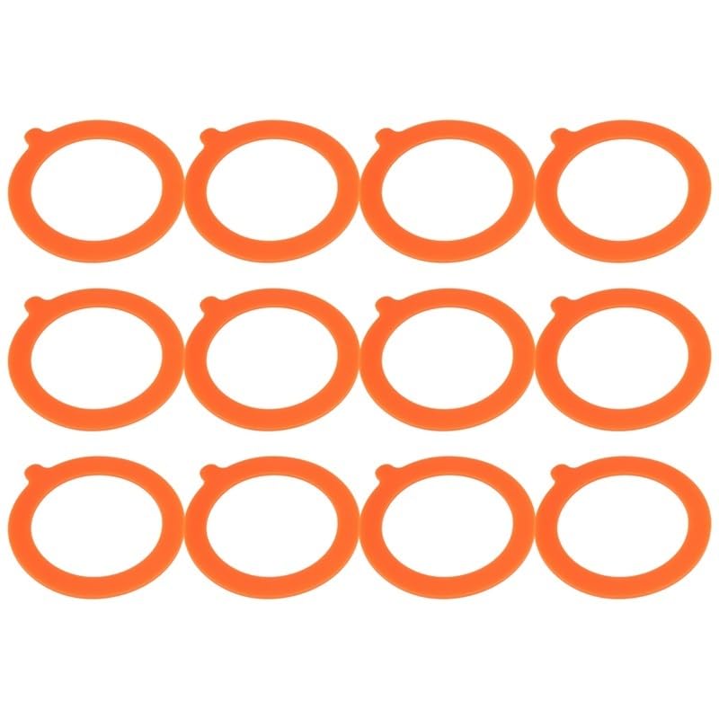 Paquete de 12 juntas de repuesto de silicona, anillos herméticos de goma para tapas de tarros, silicona para enlatado a prueba de fugas