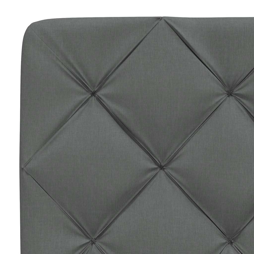vidaXL Rama łóżka z LED bez materaca Ciemnoszara 140x190 cm Tkanina