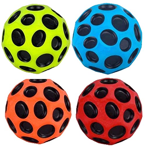 Image of Knick Knack Moon Ball Super High Bounce and Pop Sounds Easy to Grip and Catch, String Rubber Rebound Ball Wrist Band Toy for Kids & Adults (Random Color) (Pack of 1), Exercise & Fitness, Multi Color