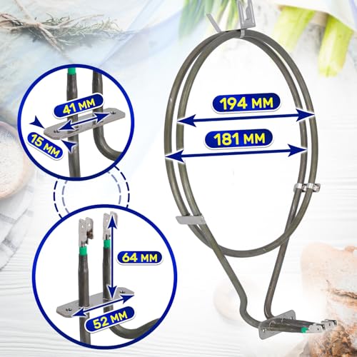 Rundschreiben Heizelement für Backöfen 230V 2100W Originalcode 00435829 435829 00443340 443340 für Bosch für Balay für Siemens C00298566 für Indesit für Whirlpool - Garantie 10 Jahre - MONTERAL