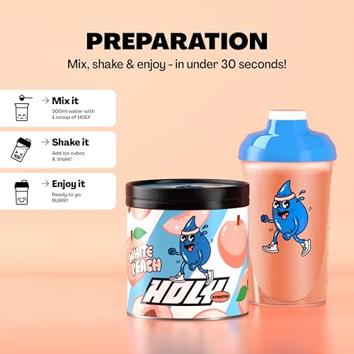HOLY Hydration โWhite Peachโ | 50 portions with Valuable Electrolytes & Minerals | Hydration Drink | Vegan with 100% Natural Fruit Flavours (350g) - Image 6